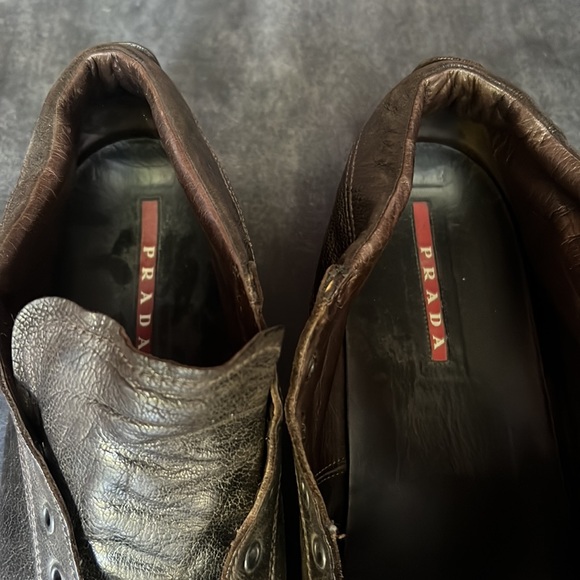 Prada Men’s Brown Soft Leather Lace Ups - Picture 2 of 5